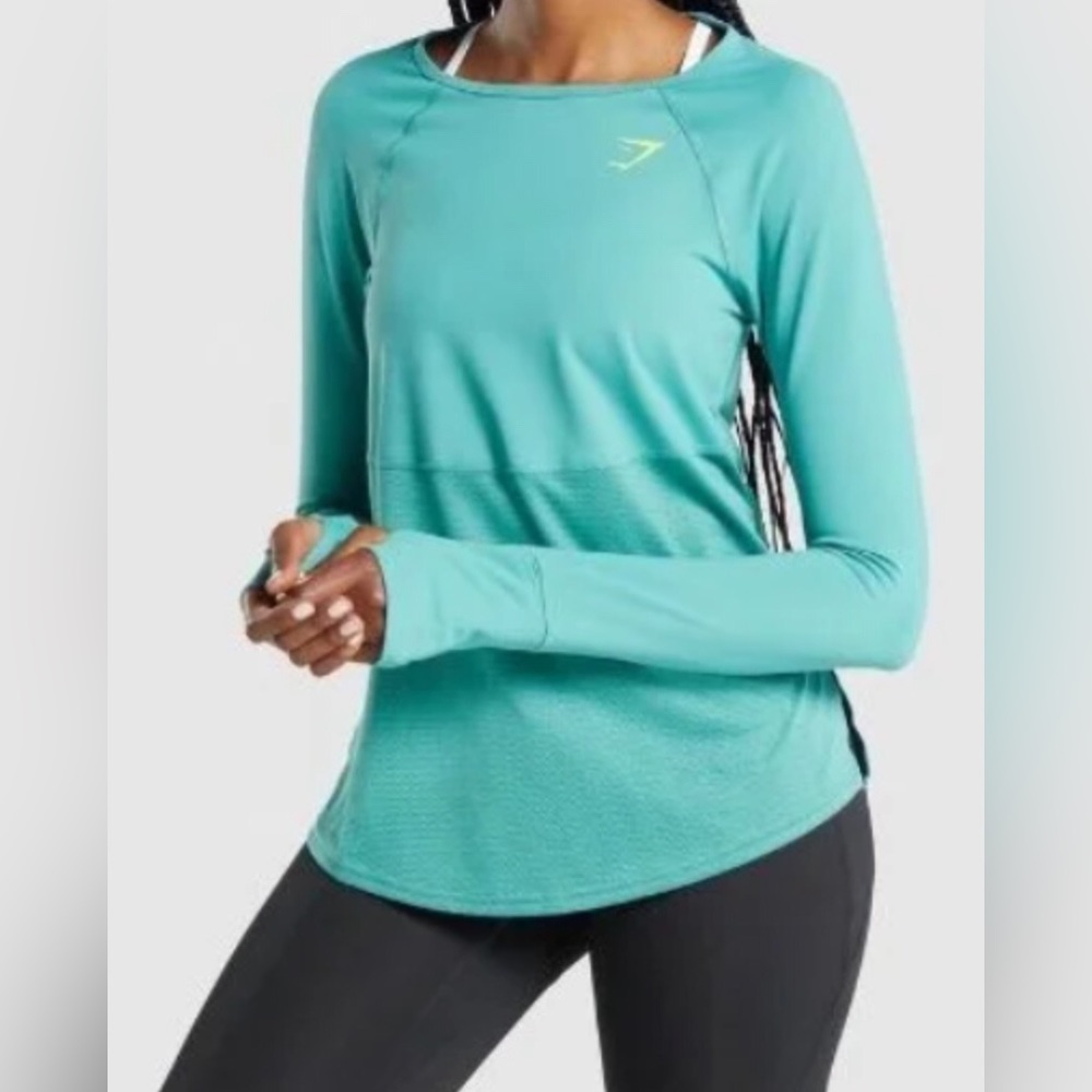 NWOT Gymshark Pulse Long Sleeve Teal - Picture 2 of 16
